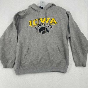 Iowa Hawkeyes Adult Size XL Hoodie Sweatshirt Hooded Gray Pro Player NCAA Pocket